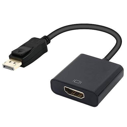 Displayport Dişi (M) To HDMI Erkek (F) Çevirici Adaptör Kablosu Siyah