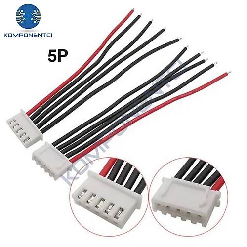 JST-XH 2.54mm 5 Pin 26AWG 20cm Tek Damarlı Dişi Bağlantı Kablosu