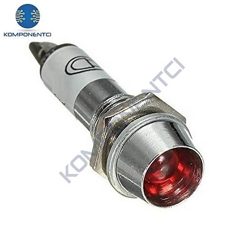 IC-225 8mm Sinyal Lambası Metal 220V Kırmızı