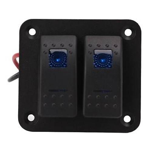 2'li ON-OFF Mavi Işıklı Anahtar Switch Panel 12V-24V