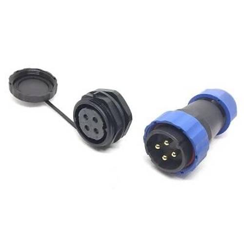 SD28 4 Pin 28mm Su Geçirmez Konnektör Takımı - Panel Tipi