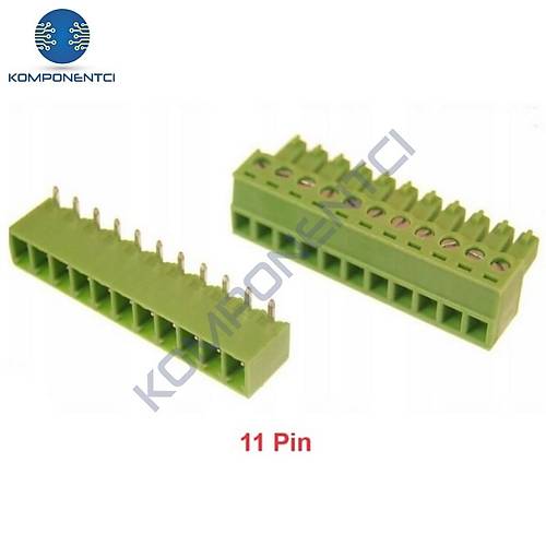 11 Pin 3.81mm Geçmeli 90C Takım Klemens