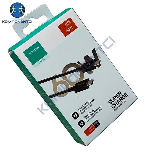 TECHSON 60W Type-C Süper Hızlı Şarj Kablosu 1 Metre C-17TTS