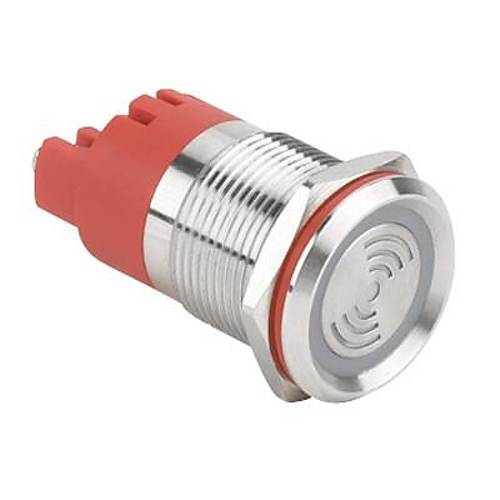 WD19F-P0-S24VR DX 19mm Kesik Sesli Işıklı Metal Buzzer - 24V