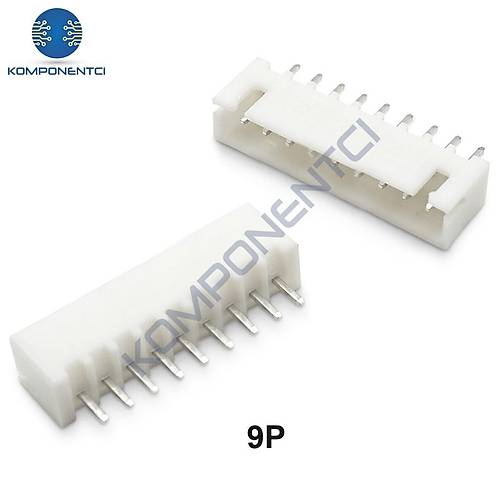 9 Pin JST-XH 2.54 Düz Tunik Konnektör Erkek