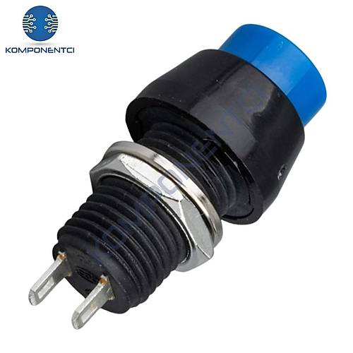 IC-191 Plastik Buton 10mm Yaylı DS-450 Mavi