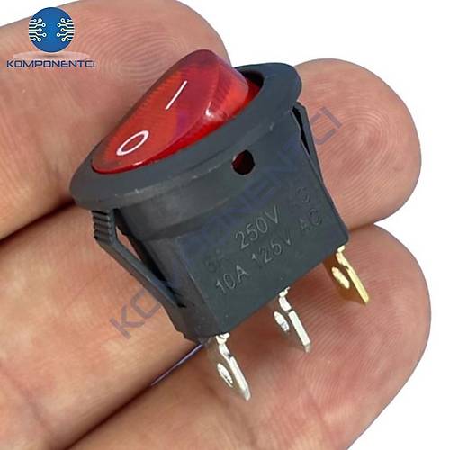 IC-131-0 Mini Yuvarlak Işıklı Anahtar 220V 3P