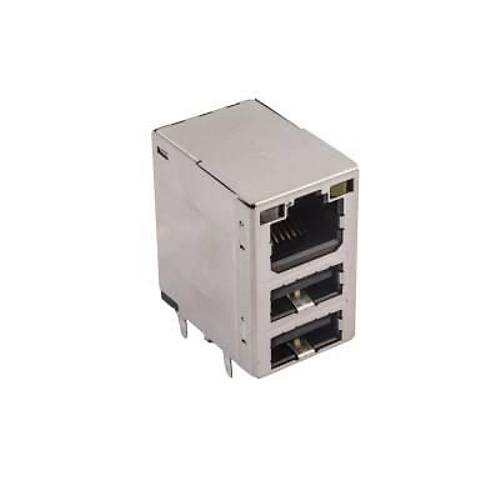 2xUSB-A 2.0 Dişi - 1xRJ45 Dişi Ethernet Port PCB Tipi