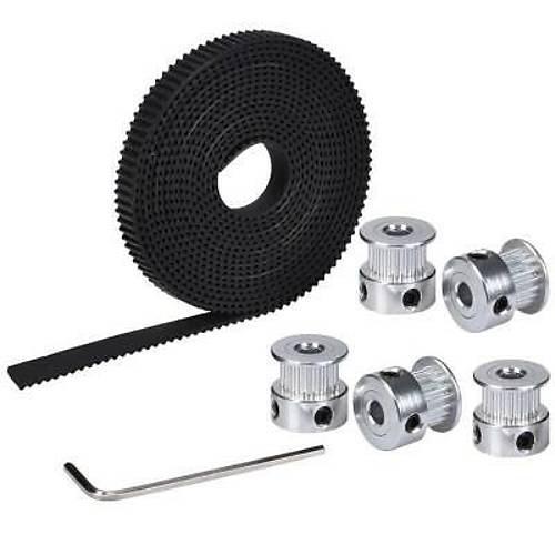 GT2 Kayış - Kasnak Seti - 5metre Kayış ve 5adet Kasnak