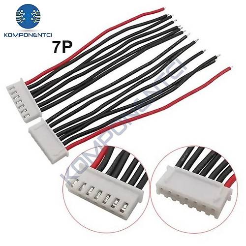 JST-XH 2.54mm 7 Pin 26AWG 20cm Tek Damarlı Dişi Bağlantı Kablosu