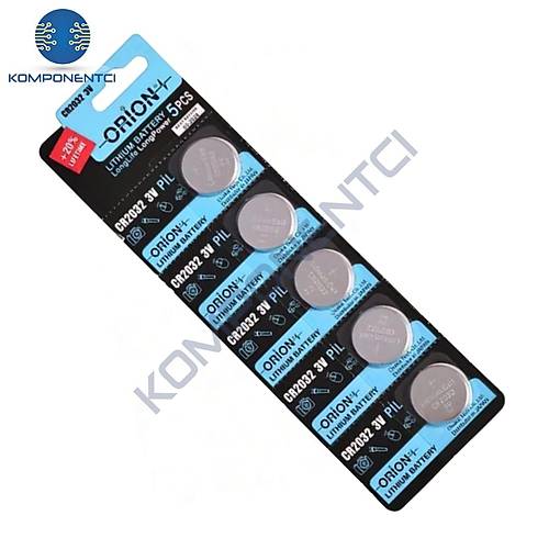 Orion CR2032 3V Lityum Düğme Pil 5'li Kart Paket