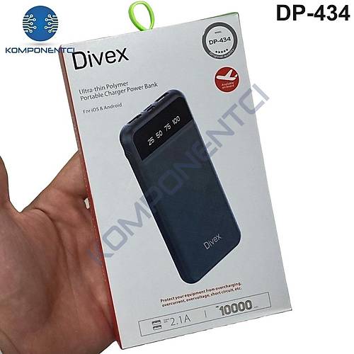 Divex 10000mAh Powerbank Ultra İnce Polimer Taşınabilir Şarj Cihazı DP-434
