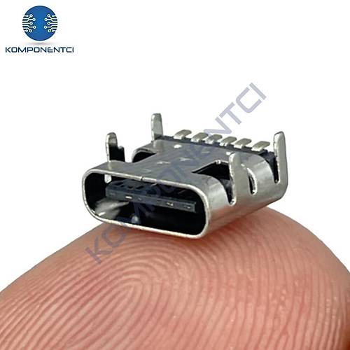 IC-266B-3 Dişi Type-C Soket USB-C Konnektör Şase 6 Pin