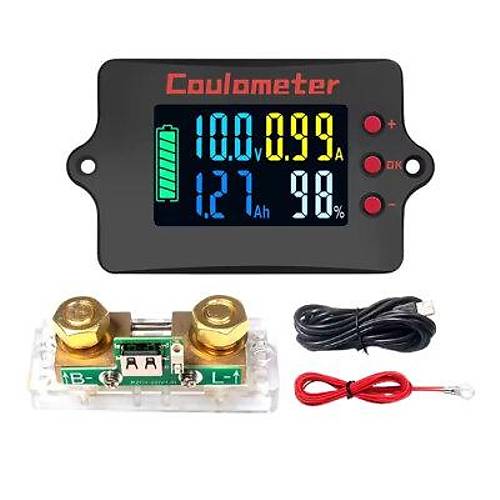 PZEM-037 8-120V 300A Voltmetre Ampermetre - Batarya Kapasite Yöneticisi + 300A Şönt + 2m USB Kablo