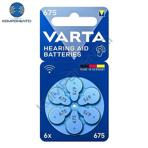 Varta 675 No Kulaklık ve İşitme Cihazları Pili 6'lı Paket