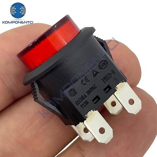 IC-180N Buton Plastik 22mm 12V 4P Kırmızı