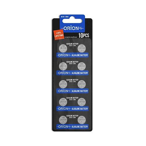 Orion AG10 LR54 189A LR1130 1.5V Alkalin Pil 10'lu Paket
