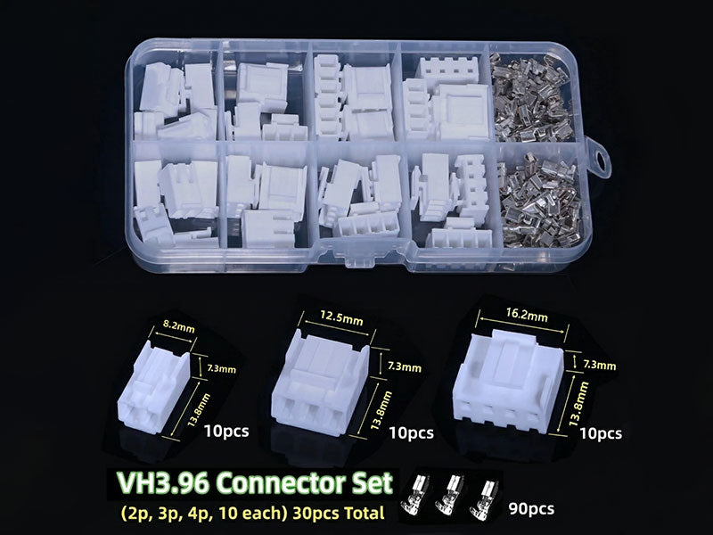 JST VH 3.96mm Connector Kit | 2P/3P/4P + 90 Terminals - Kuriosity