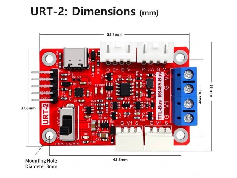 Feetech URT-2 Serial Bus Servo Driver | USB-C UART - Kuriosity