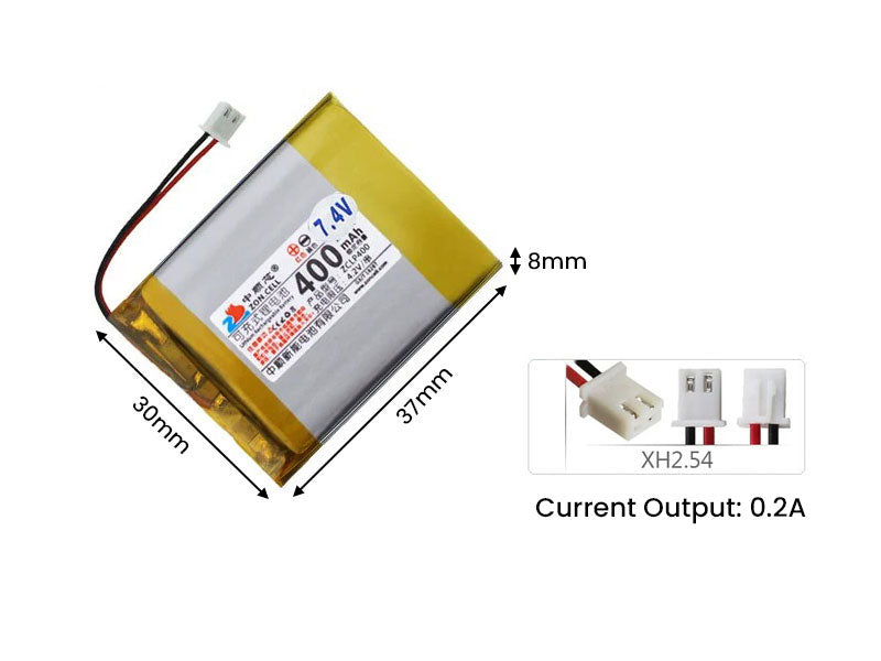 7.4V Li-Po Battery XH2.54 | 400-800mAh RC & Drones - Kuriosity