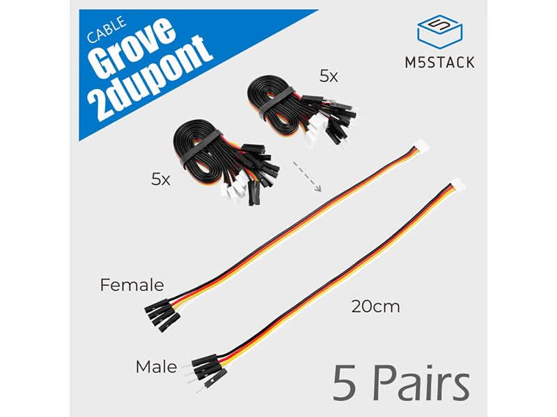 Grove2Dupont Conversion Cable 20cm (5Pairs) - Kuriosity