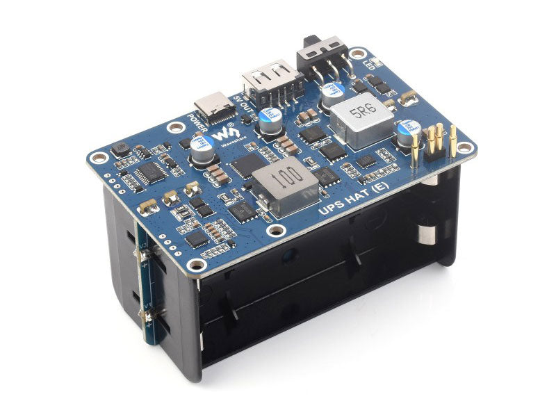 Raspberry Pi UPS HAT 5V 6A, Supports 4× batteries - Kuriosity