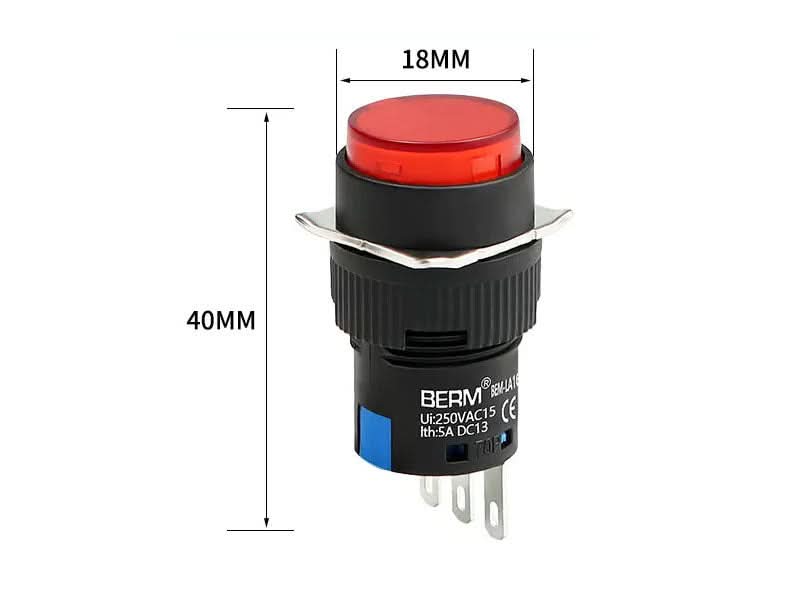 Push Button 16mm Momentary Red Orange Green White - Kuriosity