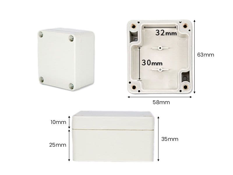 ABS Waterproof Enclosure 83x58x35mm | Project Case - Kuriosity