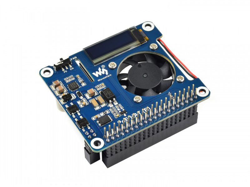 PoE HAT (B) Pi 3B+/4B | 802.3af, OLED Display & Fan - Kuriosity