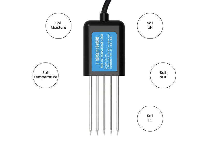 Soil NPK EC pH RS485 Sensor | 7-in-1 IP68 Strainless Steel - Kuriosity