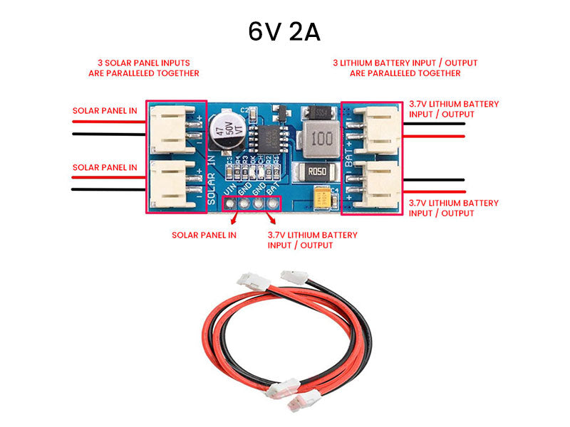 Solar Charge Controller Module 6V 2A / 4.4V-6V 500mA - Kuriosity
