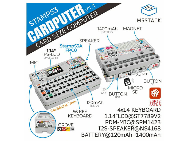 M5Stack Cardputer with M5StampS3 v1.1 - Kuriosity