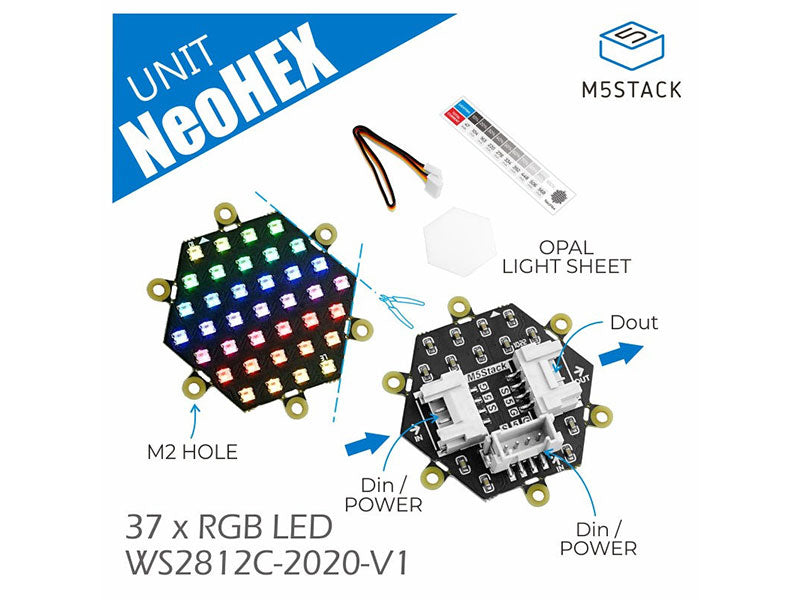 NeoHEX 37 RGB LED Board (WS2812) - Kuriosity