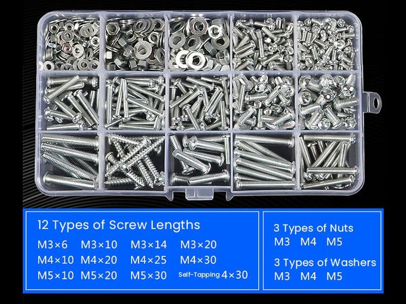 Self Tapping Screw Nut Kit M3 M4 M5 - Kuriosity