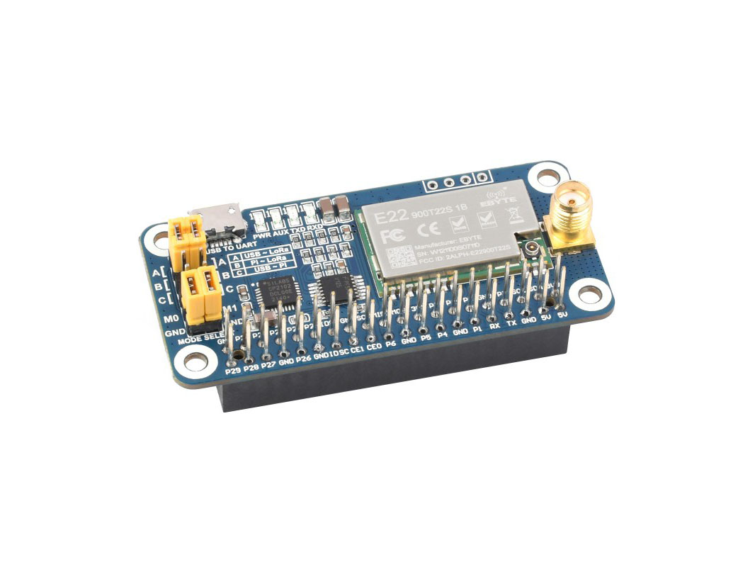 SX1262 868MHz LoRa HAT voor Raspberry Pi