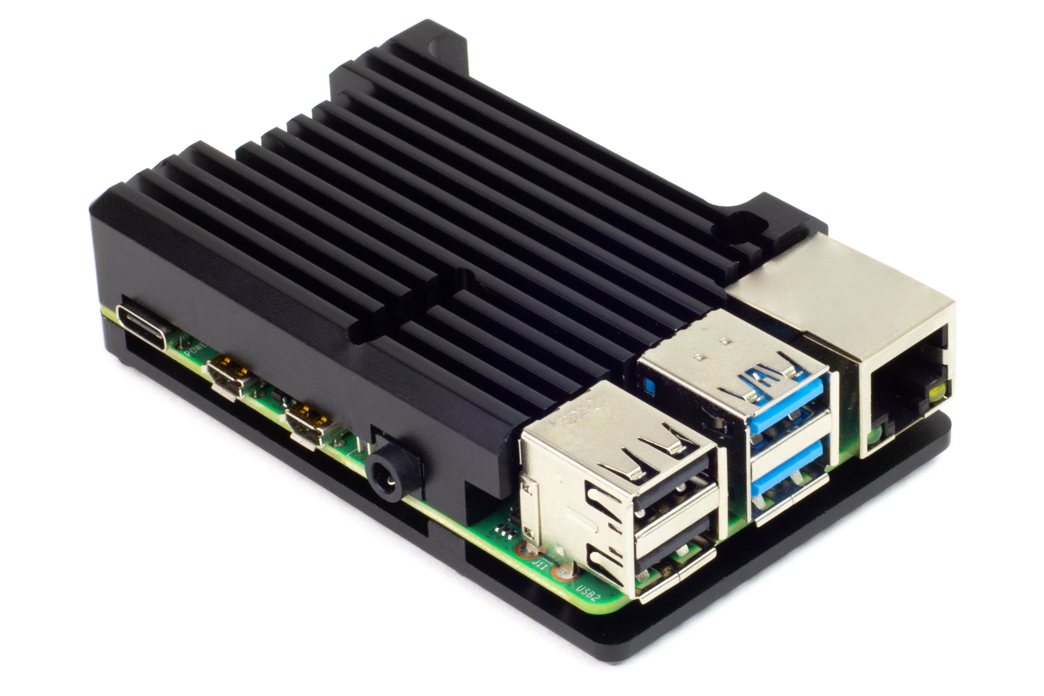 Aluminium Heatsink Case voor Raspberry Pi 4 - Zwart