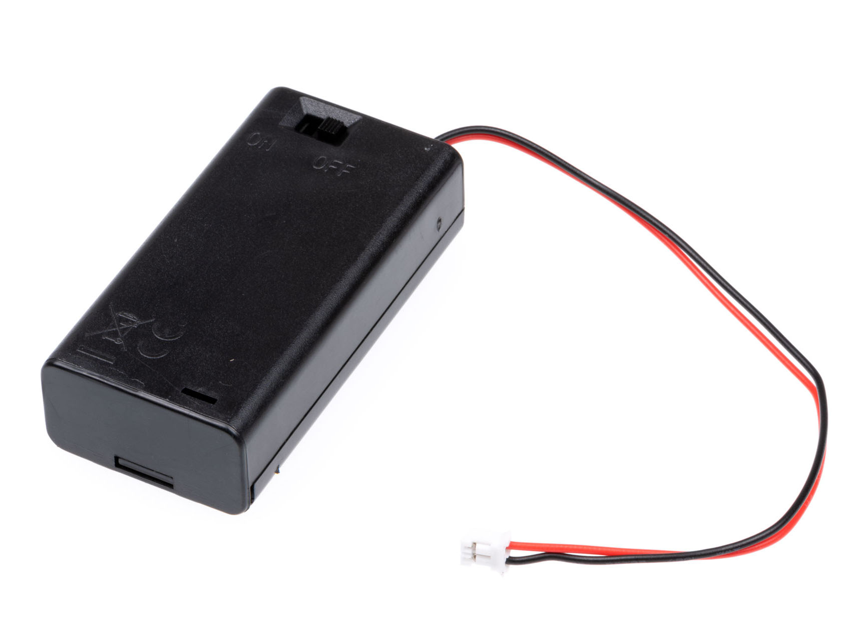 2x AA Batterijhouder met JST-stekker & aan/uit schakelaar