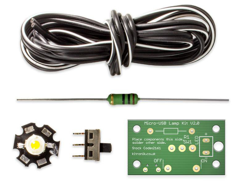 Kitronik Micro USB Lamp Kit - 1W LED V2.0