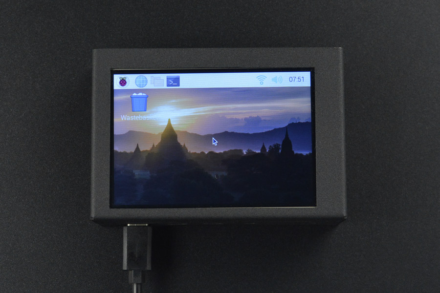 Metalen behuizing met 3.5" touchscreen voor RPi4