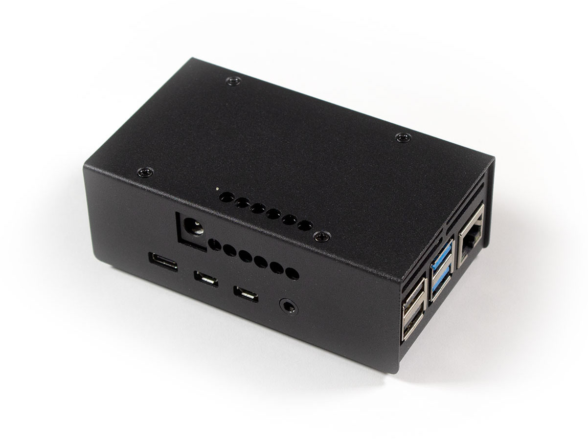 Stalen behuizing voor Raspberry Pi 4 en Hifiberry AMP2/3 - Zwart
