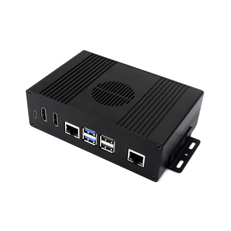 Industriële Aluminium Behuizing voor RPi 5 met PCIe naar Gigabit adapter