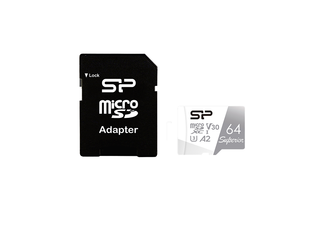 Silicon Power Superior A2 64GB UHS-I microSDXC kaart met adapter