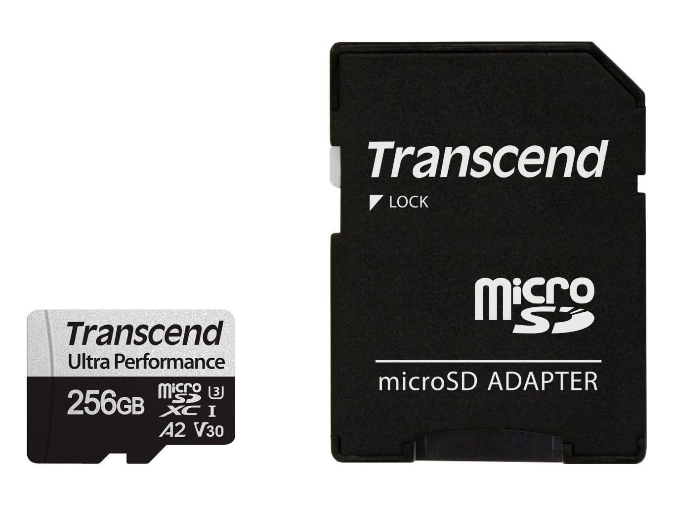 Transcend 256GB microSD met adapter - UHS-I U3 A2 Ultra performance 160/125 MB/s
