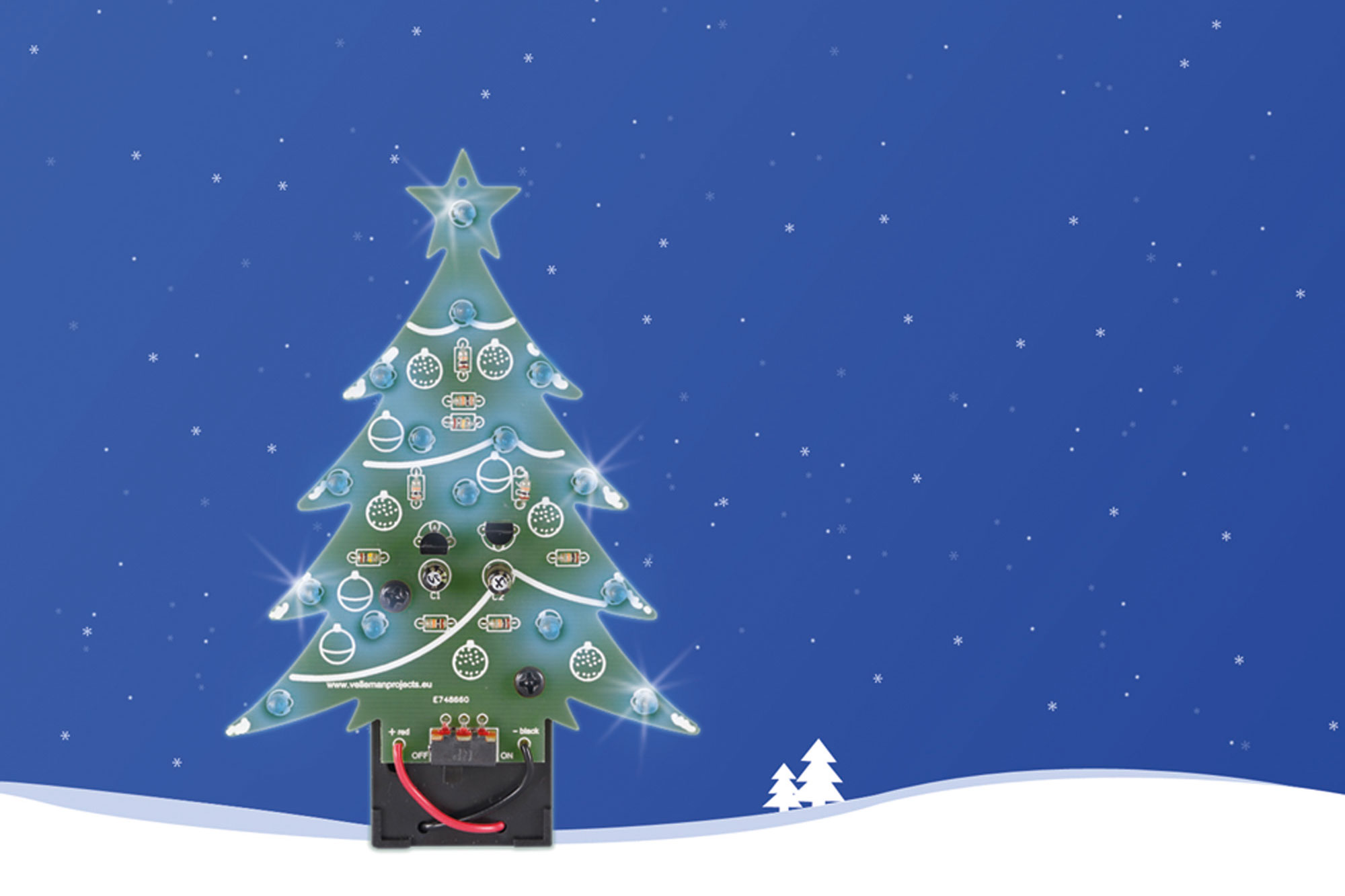 Kerstboom - Blauwe LEDs - Soldeerkit