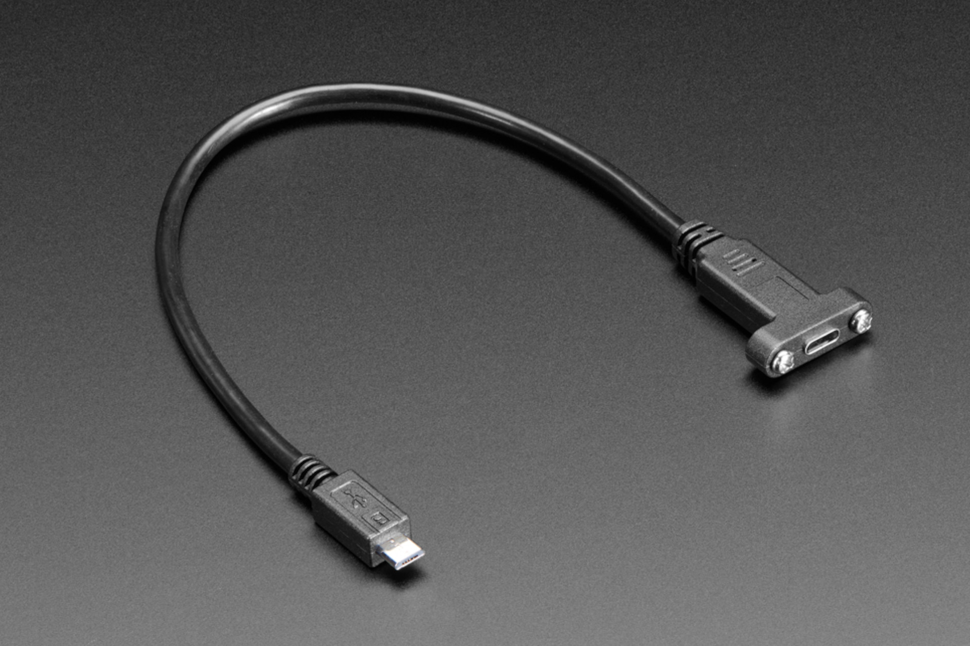 Panel Mount Cable - USB-C to Micro-B - 30cm