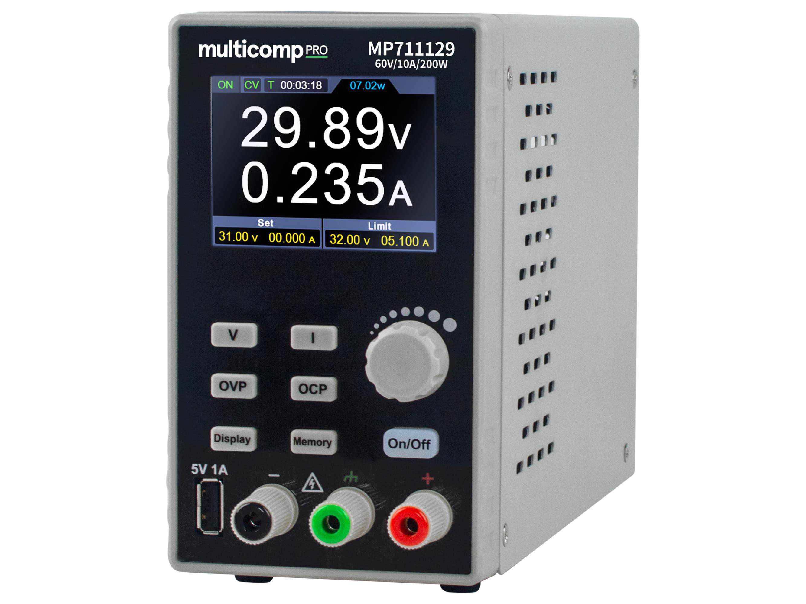 Programmeerbare Laboratoriumvoeding 60V 10A 200W