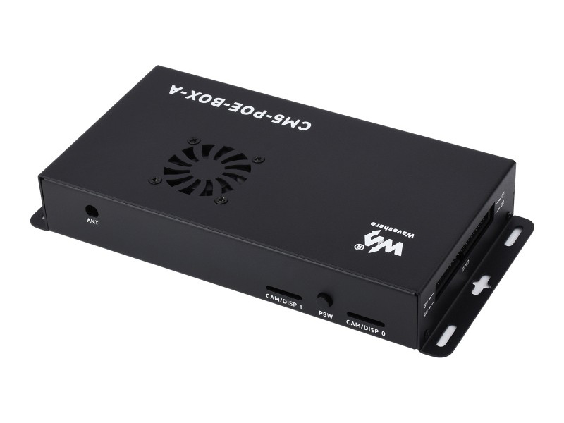 Raspberry Pi CM5 IO PoE Board en metalen behuizing