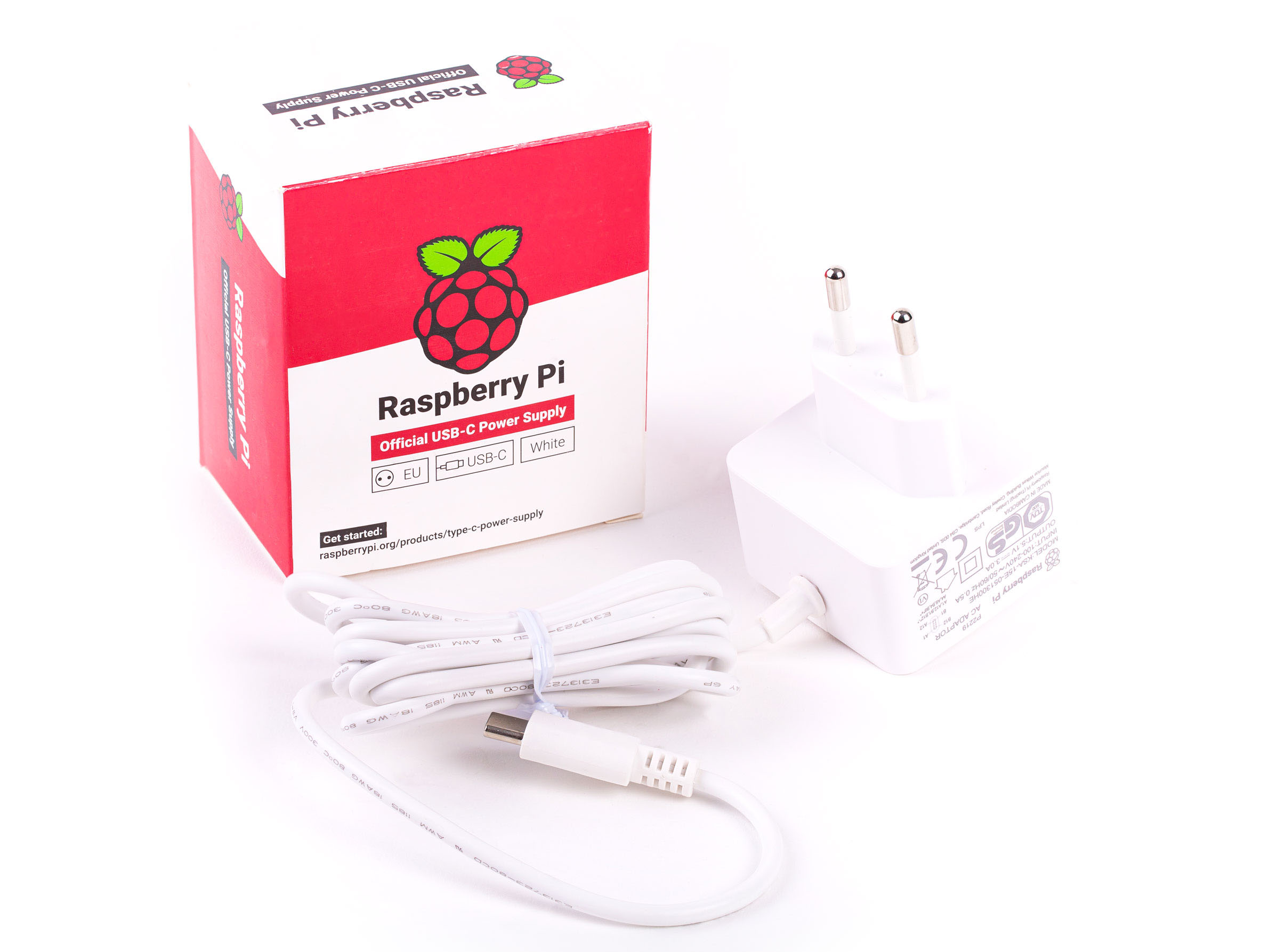 Raspberry Pi 4 USB-C Voeding - Wit - EU