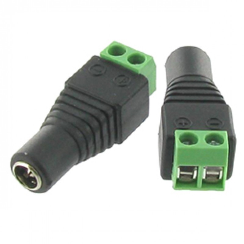 Terminal block naar 2.5mm DC barrel jack - Female