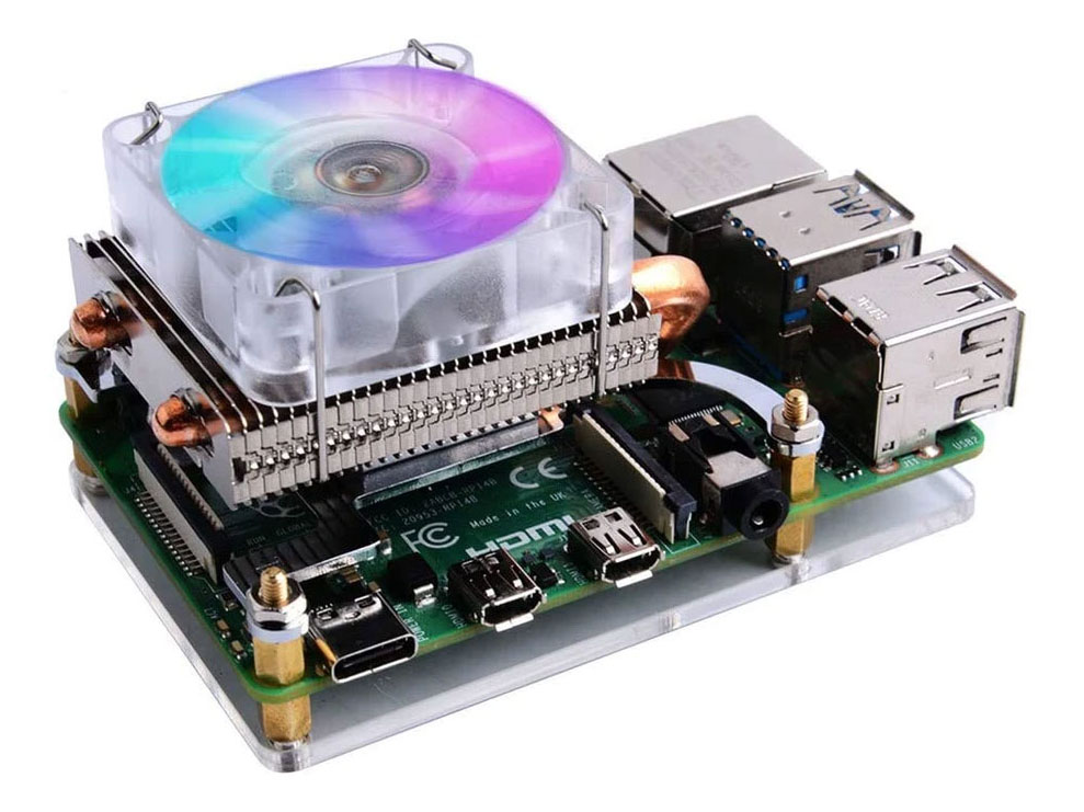 Low-Profile CPU Koeler met RGB Ventilator voor RPi